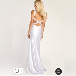 Lulu’s White Satin Maxi Gown - Size L